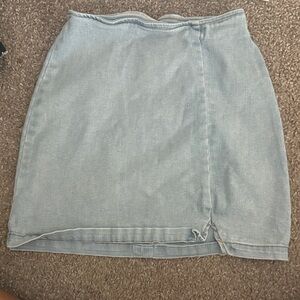 Light Blue Denim Mini Skirt